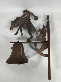 Bucking Cowboy Cast Iron Dinner Bell