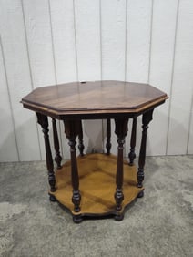 Hexagon Turned Leg Side Table