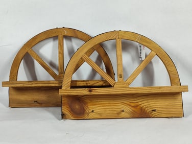 Wagon Wheel Wall Shelves