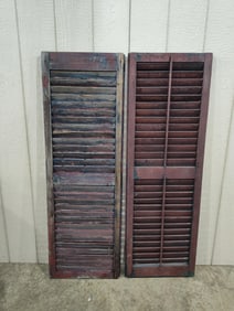 Primitive Red Painted Set of Shutters