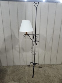 Electrified Wrought Iron Candle Pole Lamp