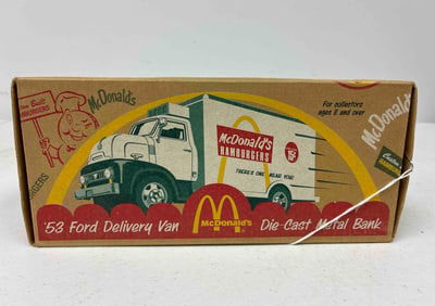 Ertl McDonalds 1953 Ford Deliver Van Promo Model Coin Bank Replica