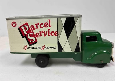 Marx Vintage Tin Litho Parcel Service Box Delivery Van Truck