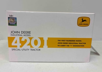 Ertl John Deere 420I Industrial Special Utility Tractor Two Cylinder Club Collector Edition