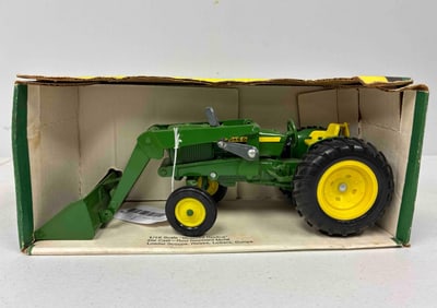 Ertl John Deere Utility Tractor w/ End Loader Blue Print Replica Collector Edition