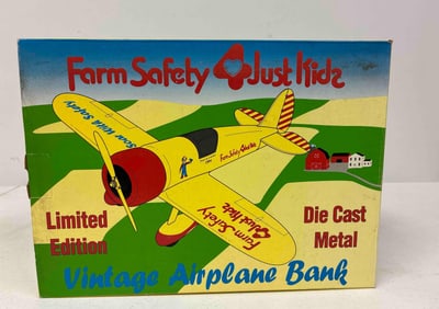 Spec Cast Farm Safety 4 Just Kids Vintage Airplane bank Replica