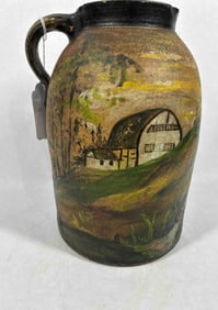 Hand Painted Dogwood Flower Crock Jar