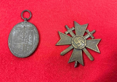 WW2 German Merit Cross and West Wall Medal