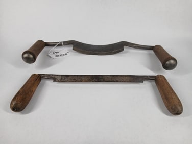 Primitive Wood handled Coopers Curved Draw Shave Knives