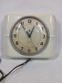 Westclox Belfast Vintage Enamel Electrified Wall Clock