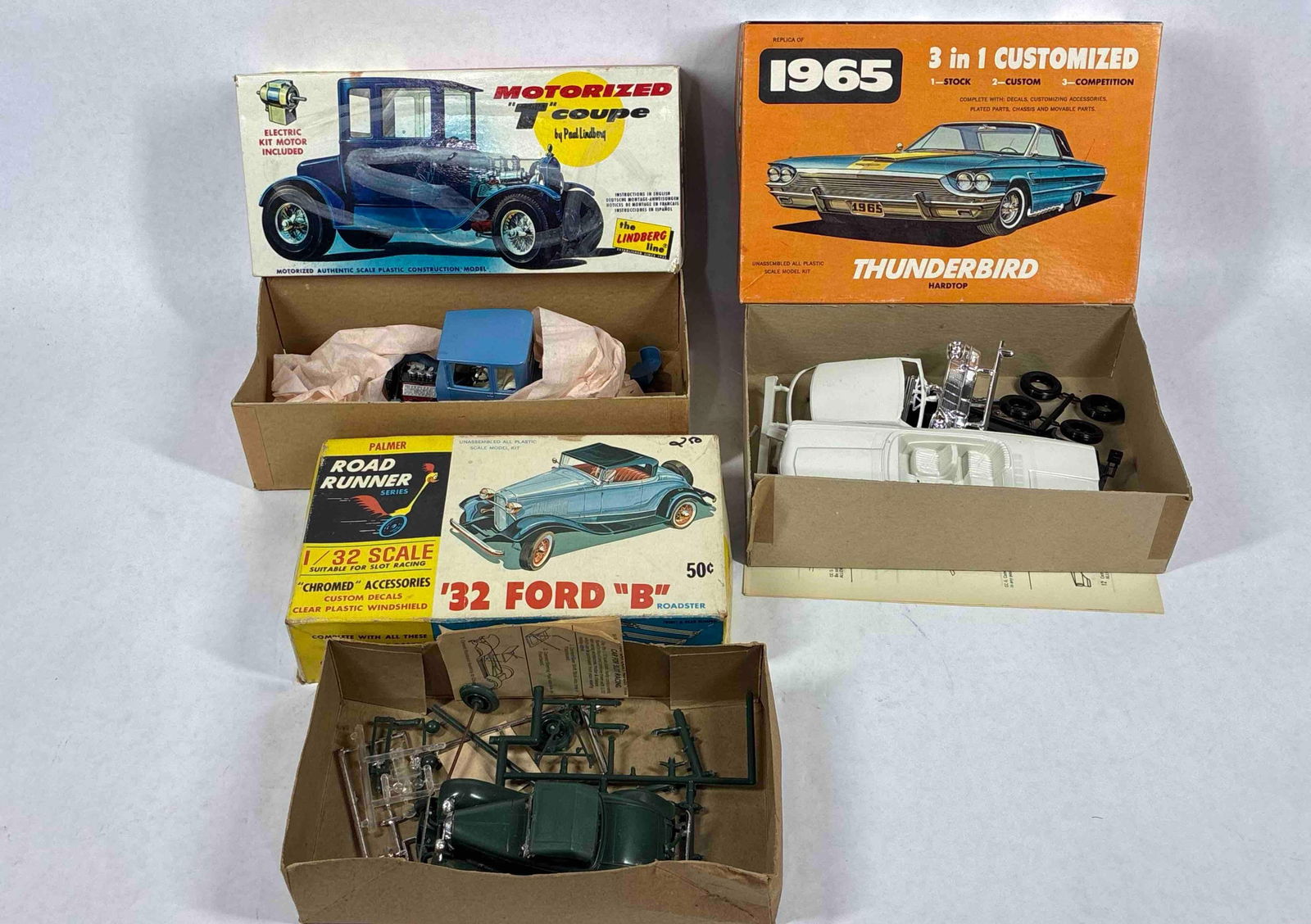 Palmer and Lindberg Scale Model Car Kits Inc. 32 Ford B, 1965 Thunderbird & T Coupe (1 of 4)