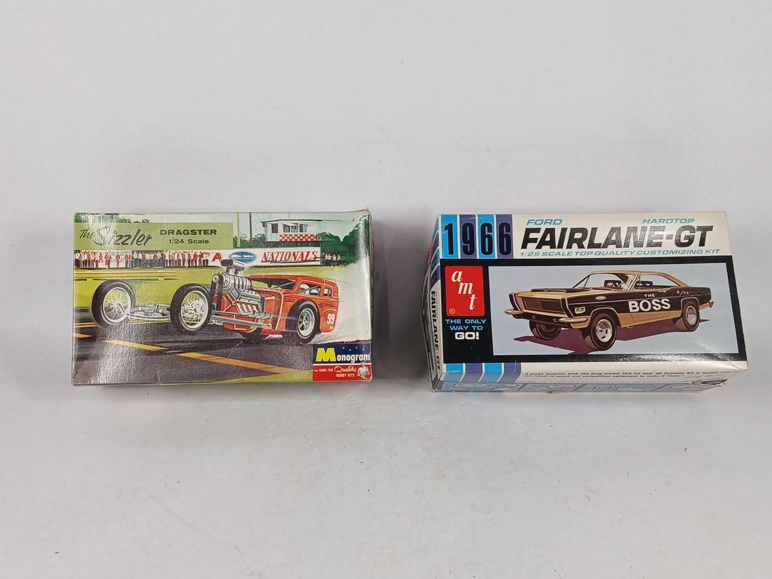 AMT & Monogram Scale Model Car Kits Inc. Sizzler Dragster and 1966 Fairlane (1 of 6)