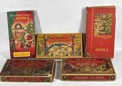 Early NOS Christmas Lights by NOMA & PARAMOUNT Original Spectacular Graphical Packaging
