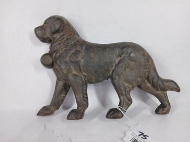 Cast 1920's St. Bernard Dog Door Stop
