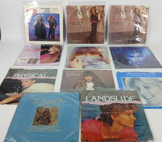 Great Vintage Lot of 45's Inc. Olivia Newton John, Night Ranger and Juice Newton
