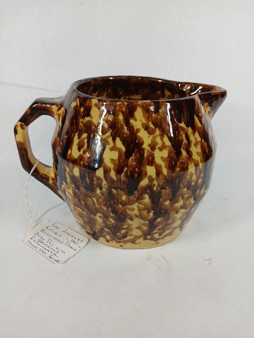 Bennington Pottery Handled Pitcher w/ Spout (1 of 7)