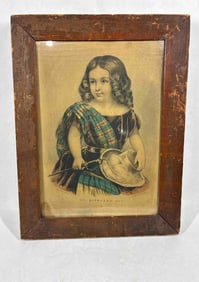 Framed Highland Boy Lithograph