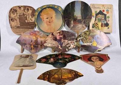 1920s Lithograph Paper Fans