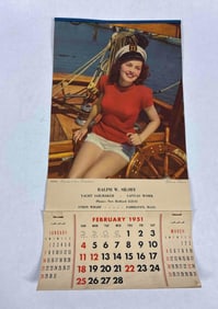 1951 Pin Up Girl Yacht Sailmaker Calendar