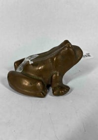 Brass Frog Figurine Paper Weight