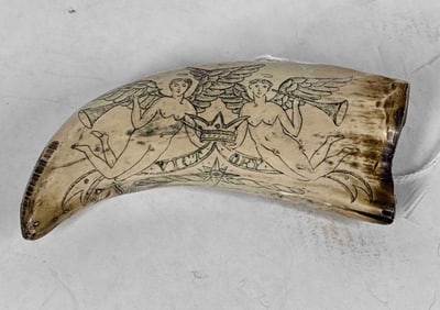 Scrimshaw Angels & Clipper Ship
