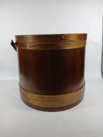 Large Banded Firkin Bucket