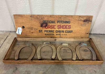 Hard to Find Set of Brass Championship Pitching Horseshoes