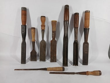 Wood Working and Framing Chisels Lot of 9 Inc. J.S. Felton and more