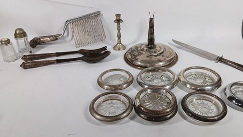 Kitchen Ware Lot inc. Serving Ware, Coasters, Shakers, Meat Forks and more