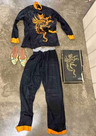 Faultless Nobelt Silk Dragon Nightwear and Slippers