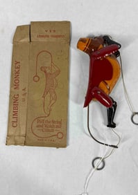 Tin Litho Climbing Monkey