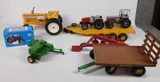 Farm Toy Tractor and Implement Lot Inc. Minneapolis Moline Tractor, Trailer, and More
