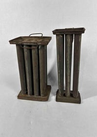Primitive Lot of Tin Handled 6 and 12 Hole Candle Molds