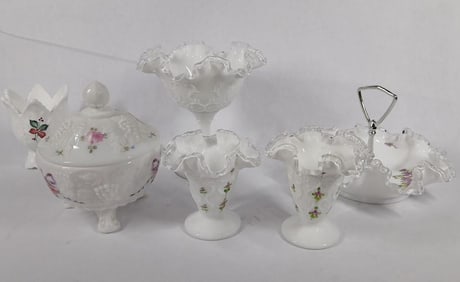 Hand Painted and Silver Crest Fenton