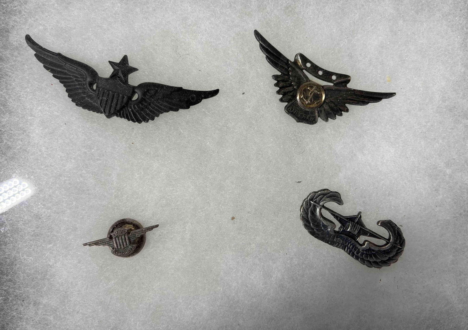 US Army Air Corps Prop and Wings 紋章 ヴィンテ WWII US. ARMY AIR FORCES PILOT WINGS BADGE SILVER SHORT