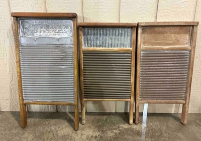 National Wash Board Co. Soap Saver and Unmarked Tin Wash Boards
