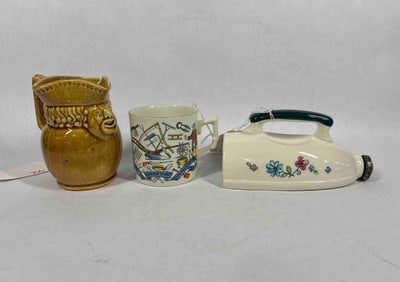 English Mugs and Mid Century Ceramic Ironing Sprinkler