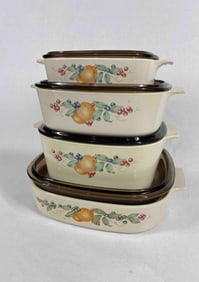 Corning Ware Casserole Dishes w/ Vision Ware Lids of assorted sizes