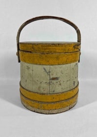 Fantastic Mustard Yellow Painted Firkin Bucket