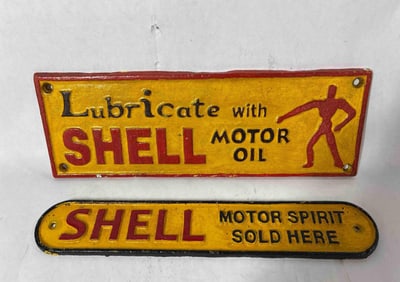 Shell Motor Oil Cast Iron Wall Plaques
