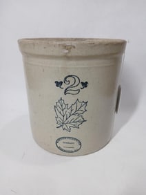 Western Stoneware Co 2 Gallon Maple Leaf Crock