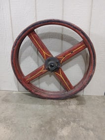 Folk Art Painted Wooden Wheel