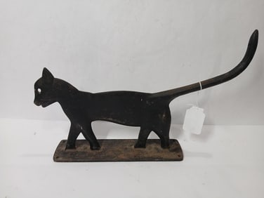 Cast Iron Black Cat Doorstop