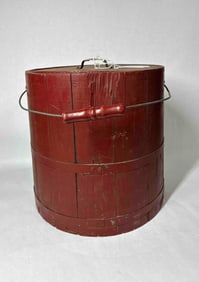 Red Painted Storage Bucket