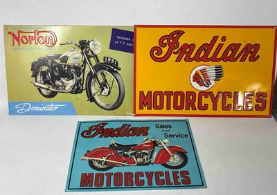 Norton & Indian Motorcycles Tin SIgns