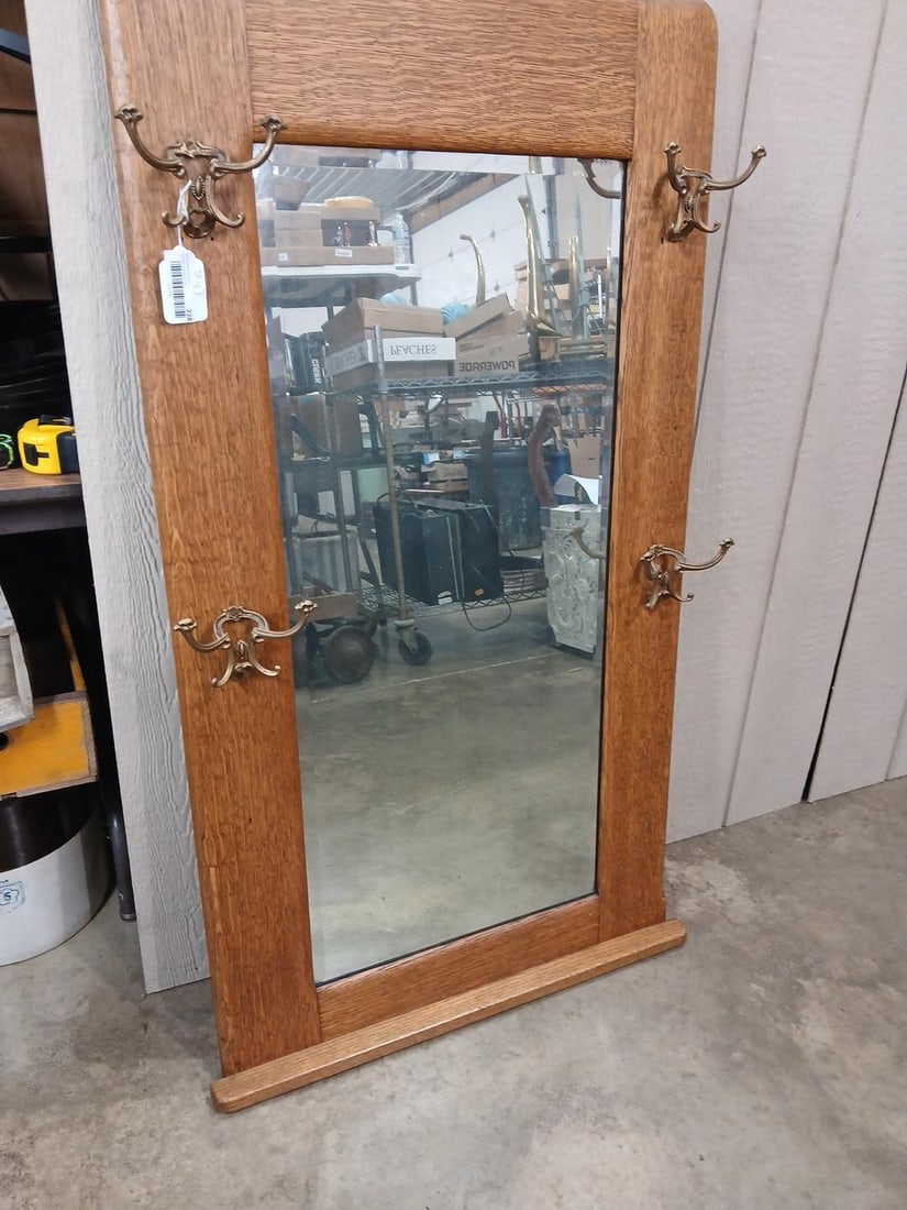 Quarter Sawn Oak Hall Mirror (1 of 5)
