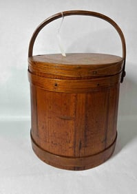 Early Oak Lidded Sugar Bucket