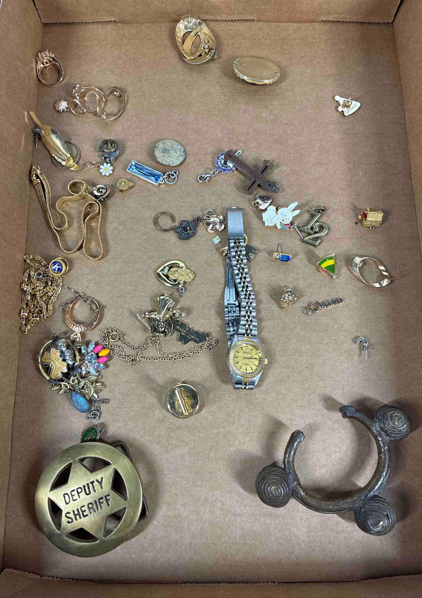 Jewelry Lot inc. Slave Trade Bracelet, Rolex Watch, rings, Deputy Sheriff Badge and more (1 of 8)
