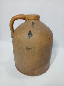 Brown Stoneware Jug w Turkey Droppings
