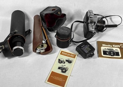 Minolta SR T 101 Camera and Accessories